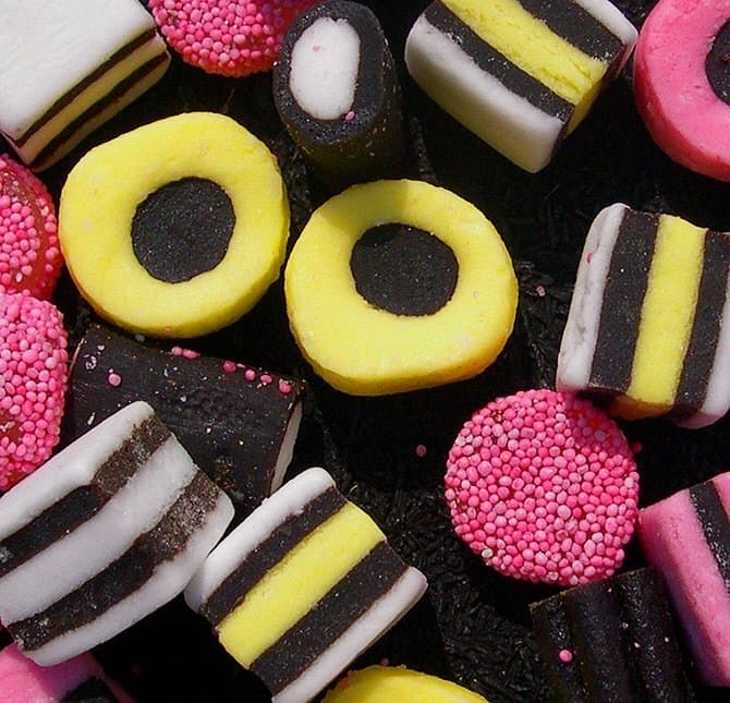 Liquorice or licorice allsorts