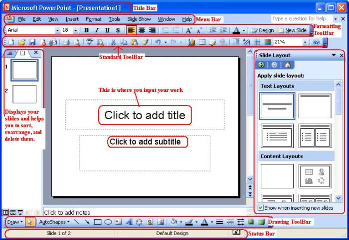 Working With Microsoft Office PowerPoint 2003 to Create a Presentation ...