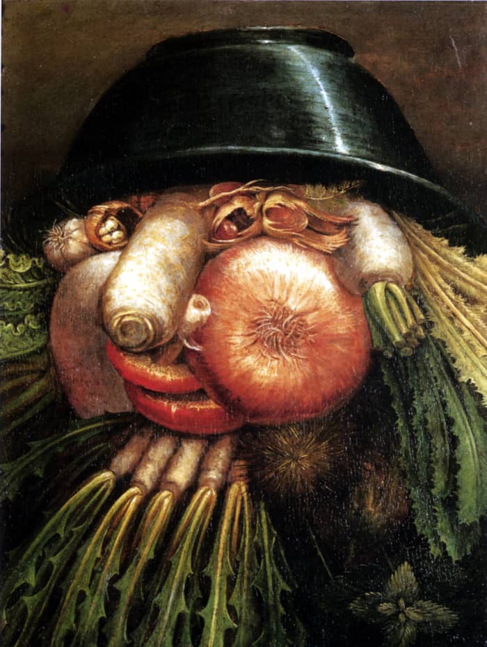 "The Greengrocer," by Guiseppe Arcimboldo—a fusion of the human and the vegetable.