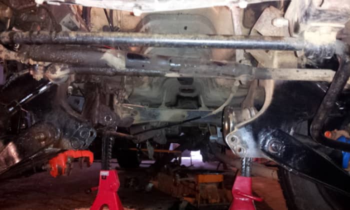 Trying to change the clutch by removing the transmission only. The engine and transmission must come out to get access to the clutch. What didn't need to be removed were the drivelines, transfer case, and all the mounts.