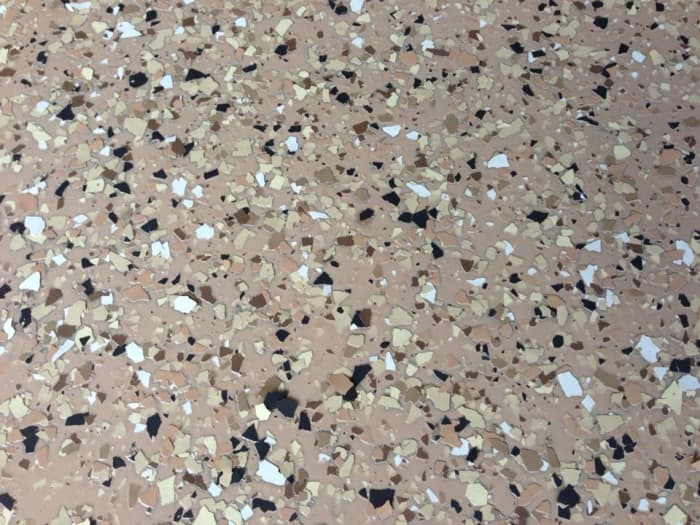 Epoxy floor with flakes