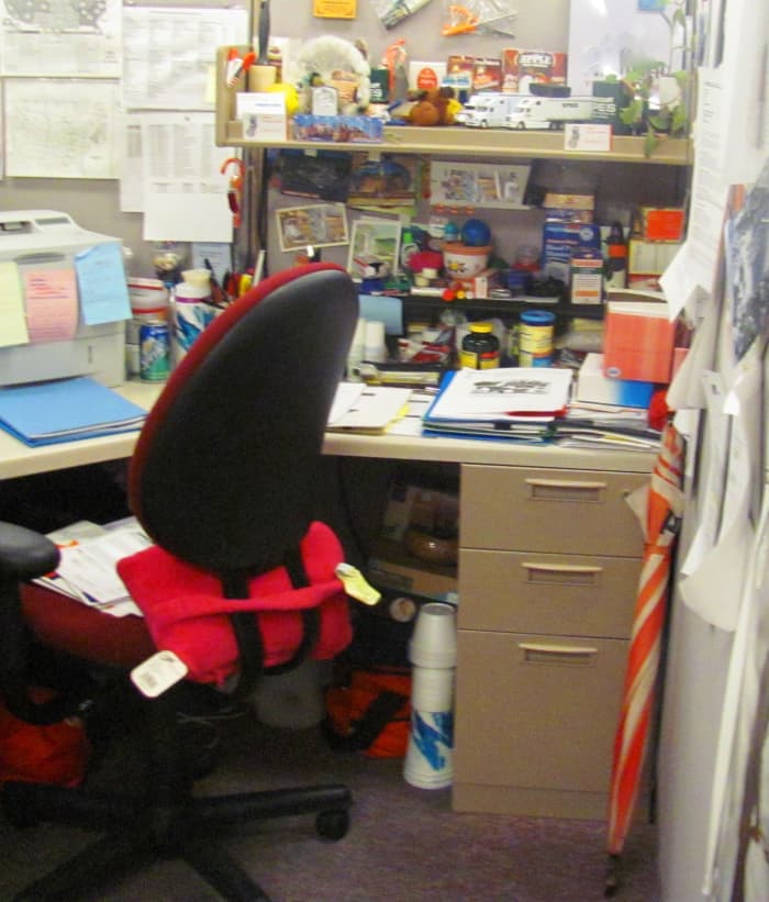 Many workers display collections and knick-knacks in their cubicles in an attempt to make their office spaces seem like a "home away from home."