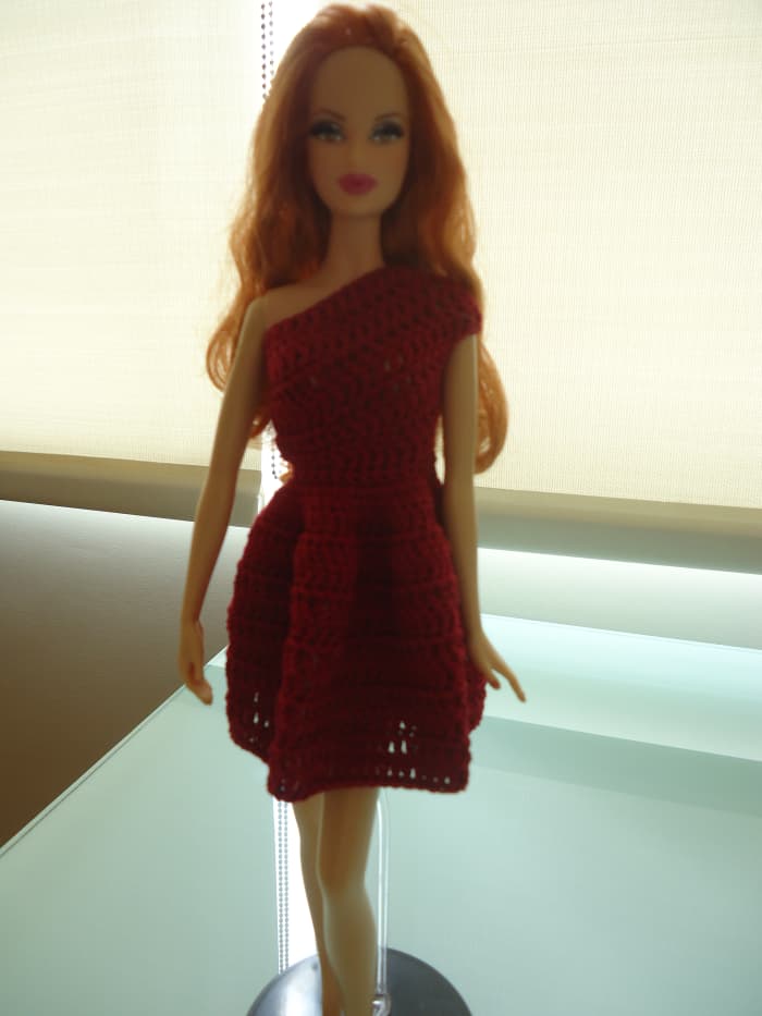 Barbie One-Shoulder Day Dress (Free Crochet Pattern) - FeltMagnet