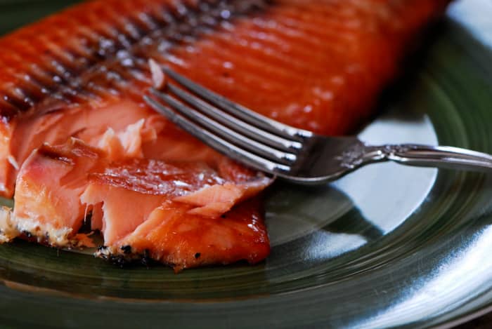 This smoked salmon was just taken off of the Big Green Egg and is ready to eat! My oh my, is it delicious!