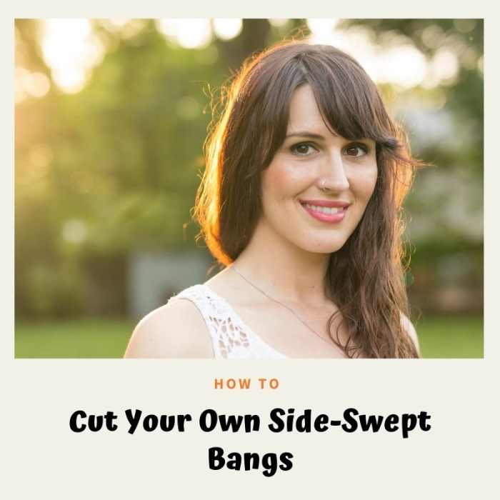 Learn how to cut your own side-swept bangs.