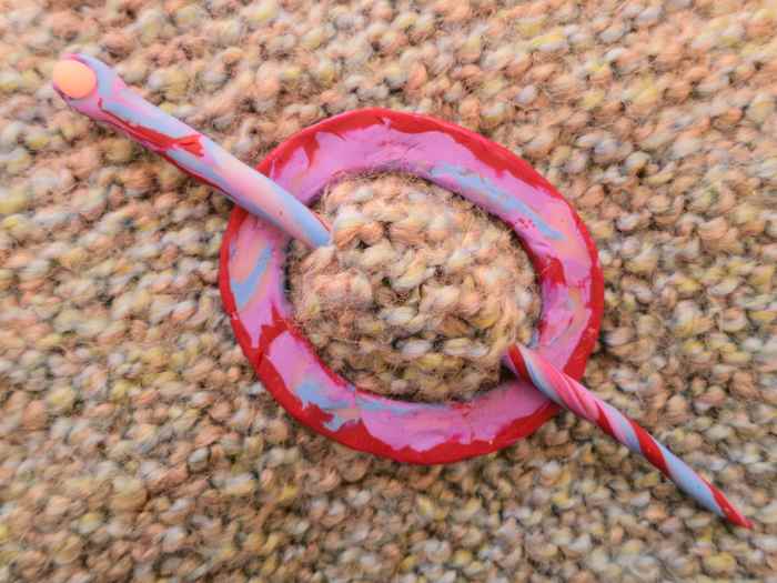 How to Make a Pretty DIY Polymer Clay Shawl Pin and Stick