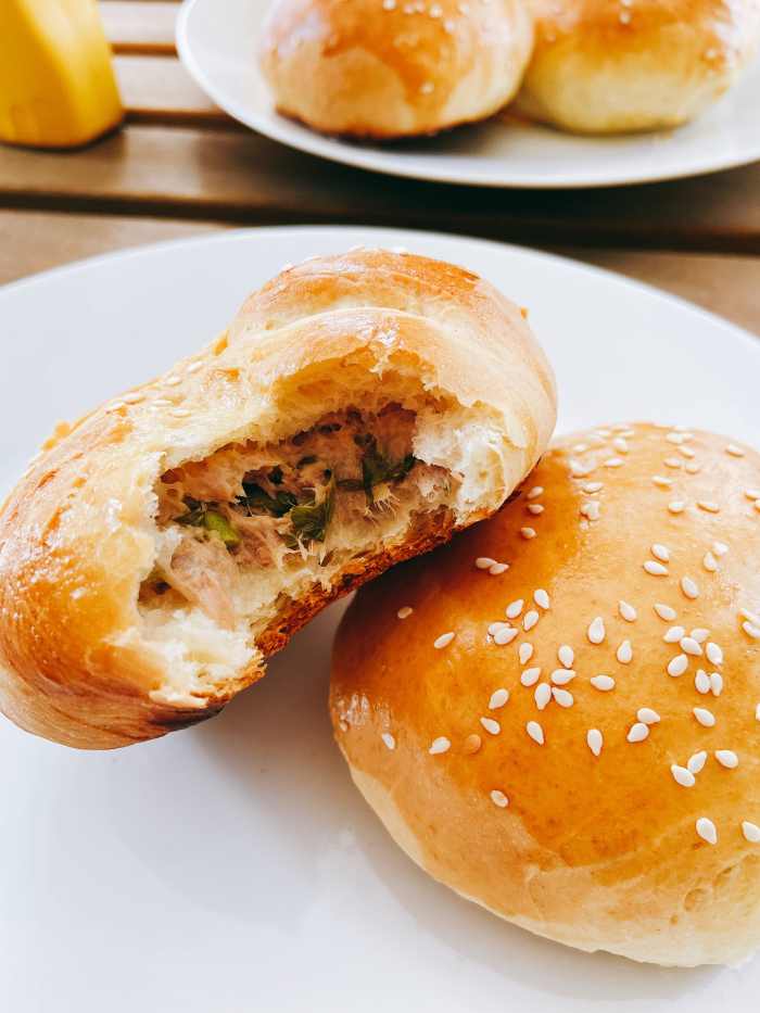 Yummy homemade tuna buns for a weekend lunch or afternoon snack