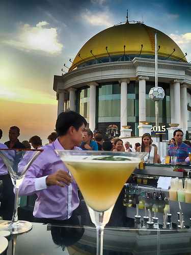 The Sky Bar at the Dome restaurant. If you have to ask the price, you can't afford it.