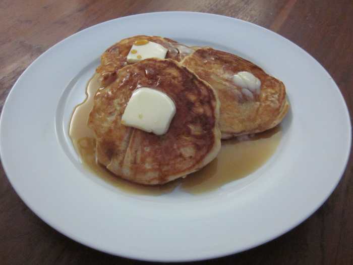 Apple and Oat Pancakes make a delicious weekend breakfast treat.
