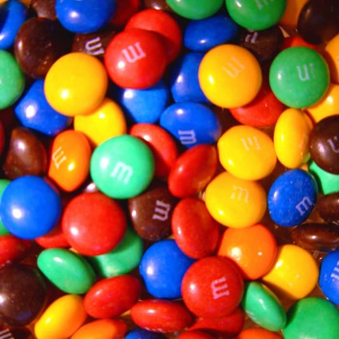 A delicious pile of M&M's.