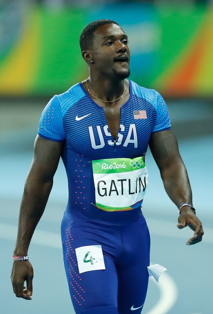 Justin Gatlin won gold in the 100 meters in the 2004 Olympics.