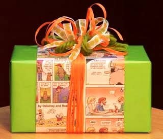 For quick, creative ideas for gift wrapping, you could wrap a piece of the recipient's favorite comic book around the present. This is great for nearly any comic book character enthusiast!