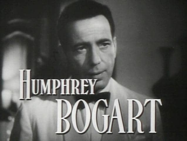 Humphrey Bogart in a screenshot from the "Casablanca" movie trailer