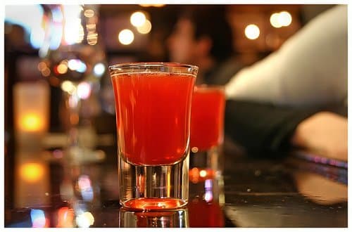 Despite its name, the Red-Headed Slut shot is anything but raunchy. The cranberry juice and peach schnapps add a sweet flavor to mix in well with the Jäger. It's a must-know in the world of drink recipes.
