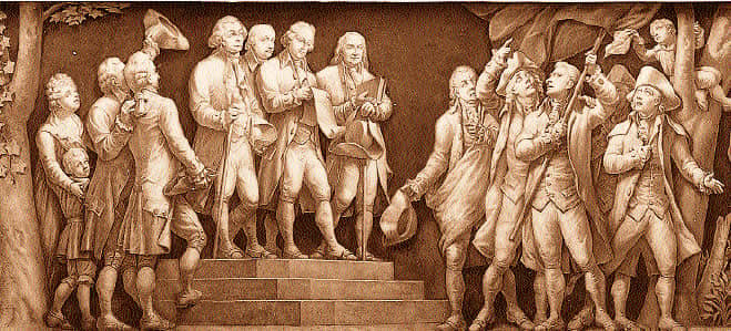 Some of the most famous authors of the Declaration of Independence: John Adams, Thomas Jefferson, and Benjamin Franklin.