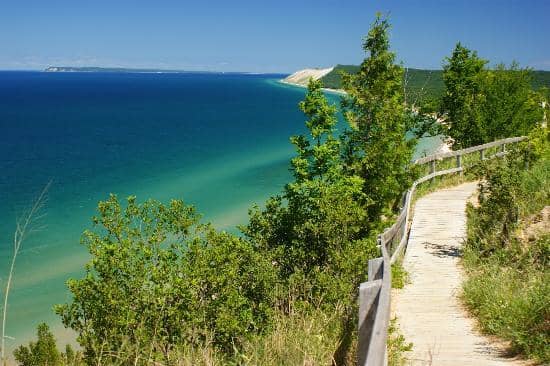 Sleeping Bear National Lake Shore as seen from a vista of the Pierce Stocking Scenic Drive