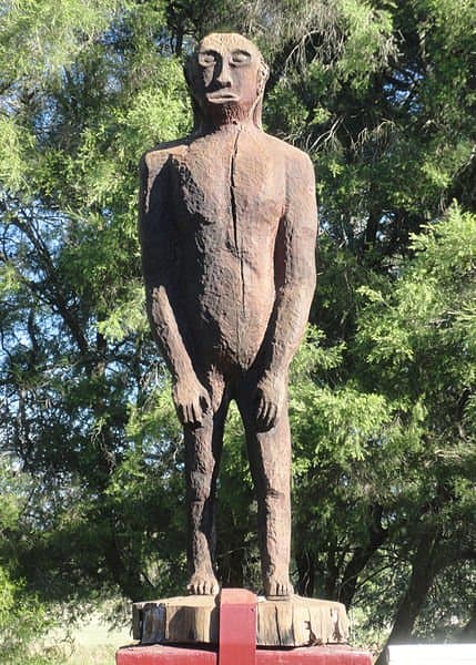 A statue in Yowie Park, Kilcoy, Queensland. What is this creature, and where did it come from?