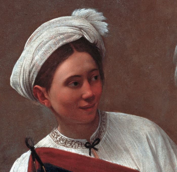 Michelangelo Merisi, known as Caravaggio, The Fortune Teller (a. 1594) detail, Rome Pinacoteca Capitolina