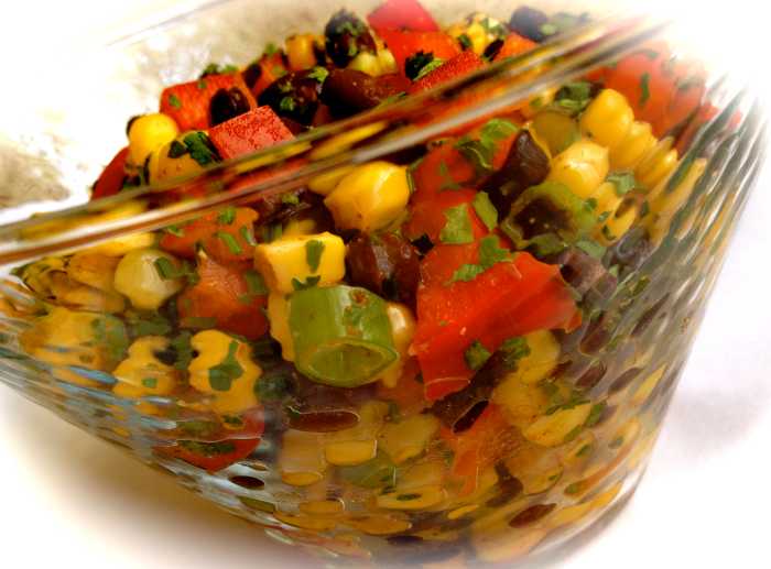 LowSodium Corn, Red Pepper, and Black Bean Salad Delishably