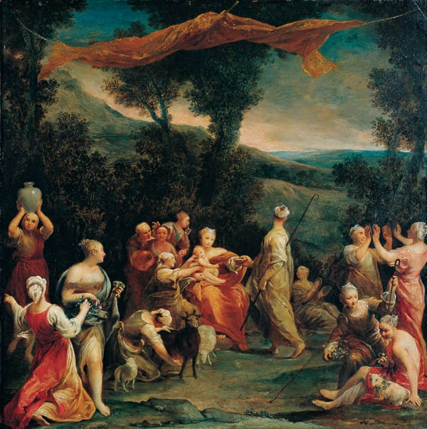 'Jupiter Among the Corybantes (Korybantes)', oil on copper painting by Giuseppe Maria Crespi PD-art-100
