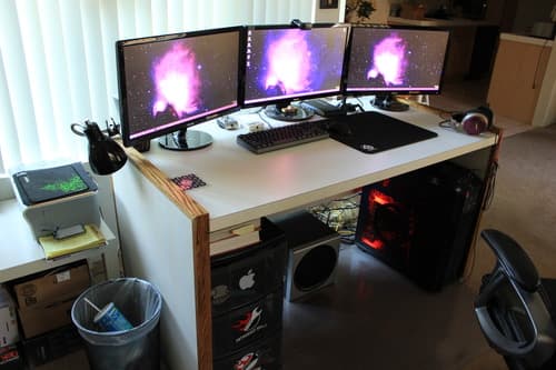Here's a look at my current multi-monitor setup. Since monitors are so affordable, it just makes sense.