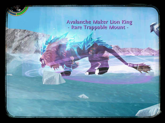Rare Epic Avalanche Maker lion mount in Ice Field Gullet.