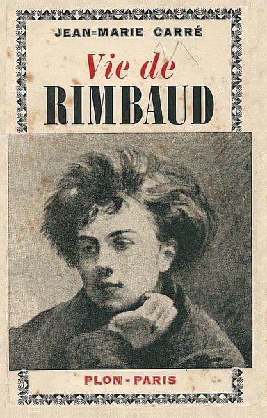 Cover of biography of Rimbaud, 1926 La Vie de Rimbaud by Jean-Marie Carre