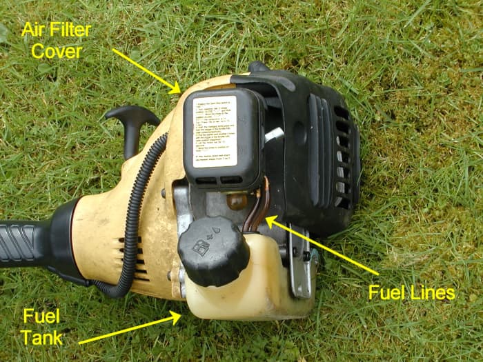 Two-stroke trimmer engine.