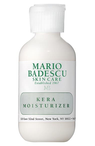 A bottle of Kera Moisturizer from Mario Badescu Skin Care.