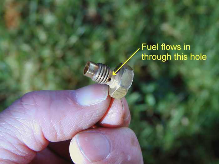 Bowl nut from a lawn mower: Check the orifices are free of dirt.