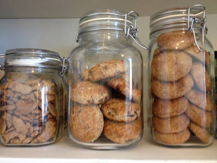 Fido jars keep my homemade crackers, scones and cookies fresh until we're ready to eat them