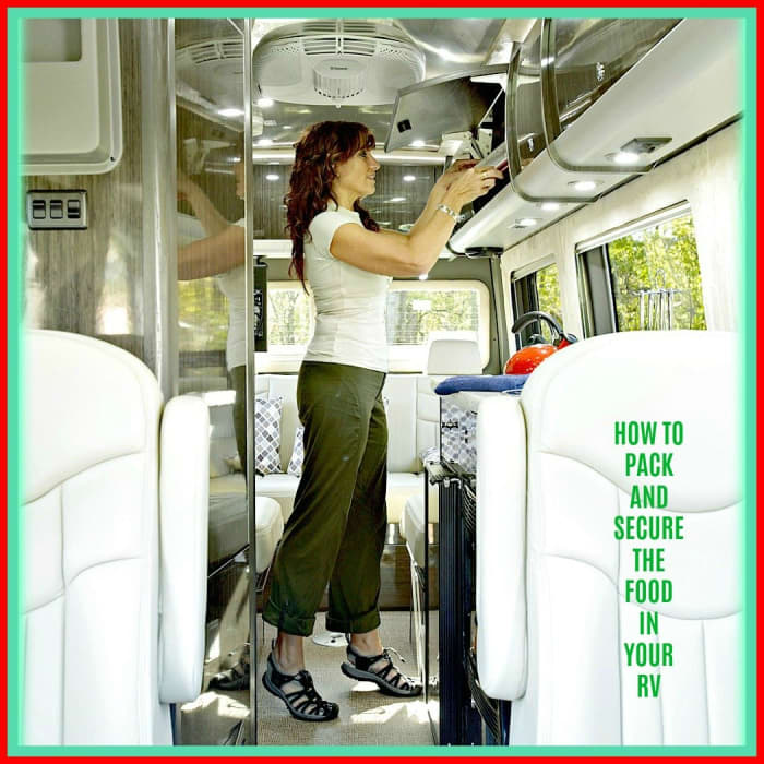 The best and safest ways to pack, organize and store the food you take with you on RV trips.
