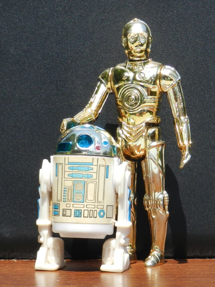 R2-D2 and C-3PO were among the 12 original Kenner Star Wars action figures.