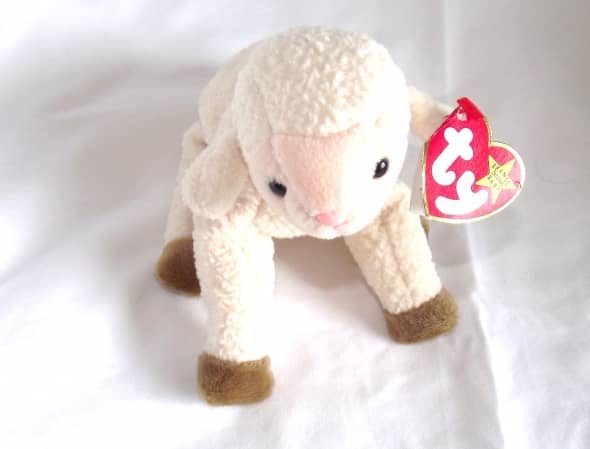 Ty Beanie Baby lamb all sparkling clean again.
