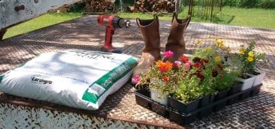 Supplies and tools you need for making boot planters
