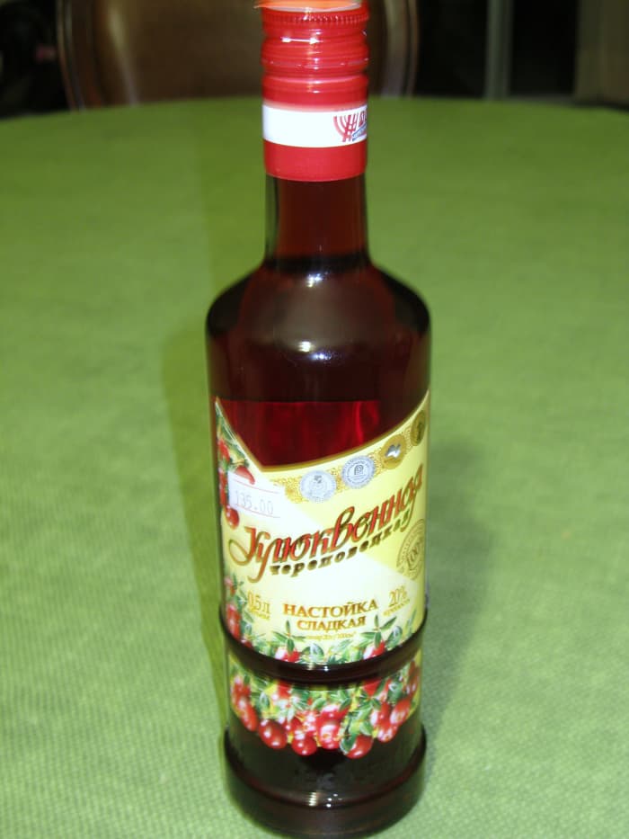 This is a bottle of commercially-produced berry wine from Russia.