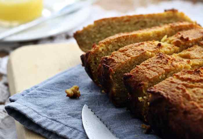 A sliced banana-lemon loaf.