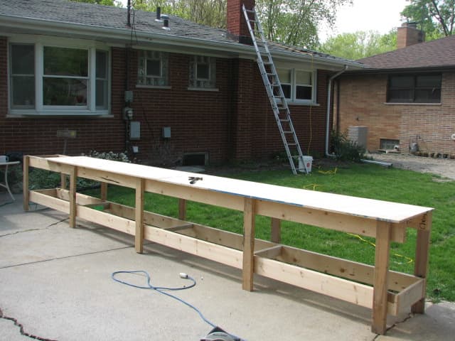 foam board placed on top of a plywood top made a surface that would not scratch the surface of the steel roofing panels