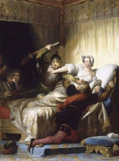Scene in the bedroom of Marguerite de Valois during the St. Bartholomew's Day massacre--In The Louvre Museum