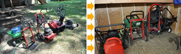 Be sure to visualize the layout and setup of your shed by physically arranging all the tools and equipment you plan to store in it.