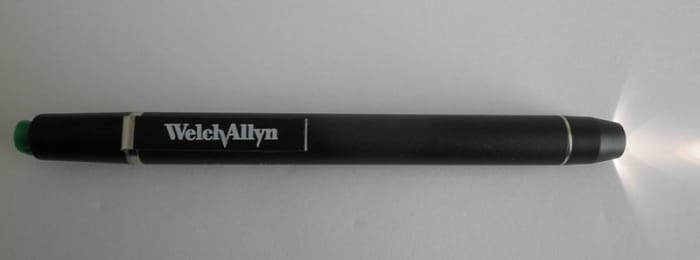 Because the halogen bulb produces so much light for its size, it is used in doctors' penlights to look in eyes.