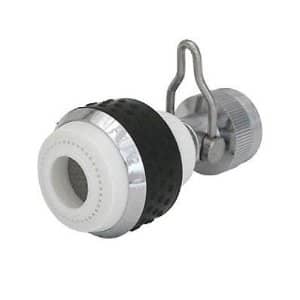 A low-flow kitchen faucet aerator has a useful flip switch. You can turn the water on and off with a flick of your wrist.
