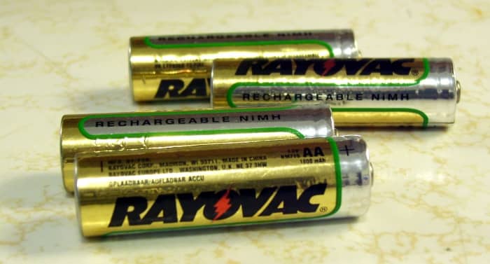 The device is not designed for rechargeable batteries. While they will work, you may notice the low battery light blinking even when the batteries still have a lot of charge.