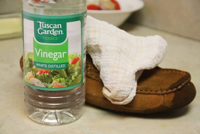 White vinegar is another way to naturally clean your suede shoes.