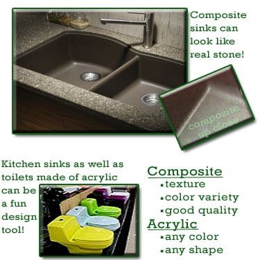 Finding a kitchen sink made out of the right material for your taste requires a little research-- don't forget to feel the materials!