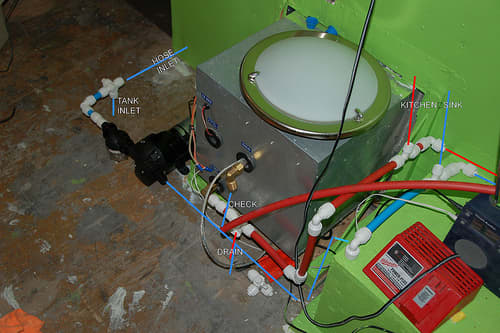 This DIYer made far more connections than necessary. With PEX, there's no need for all those connections, as the tubing is flexible up to 90 degrees. CCL C