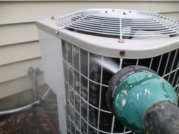 Pollen like cottonwood can easily accumulate on the A/C, blocking airflow.