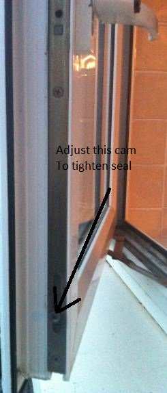 Espag lock showing the cams which can be adjusted to tighten the seal.