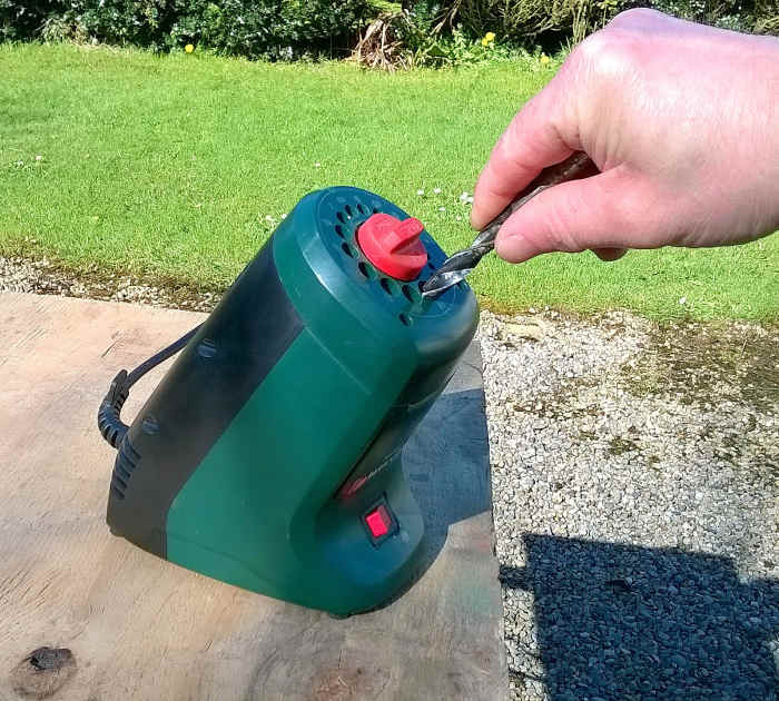 A typical drill sharpener (Lidl Parkside own brand)