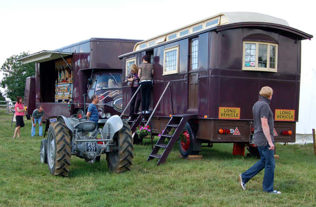 Caravans are sometimes used instead of vans.